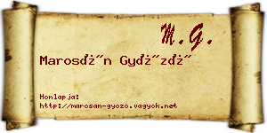 Marosán Győző névjegykártya